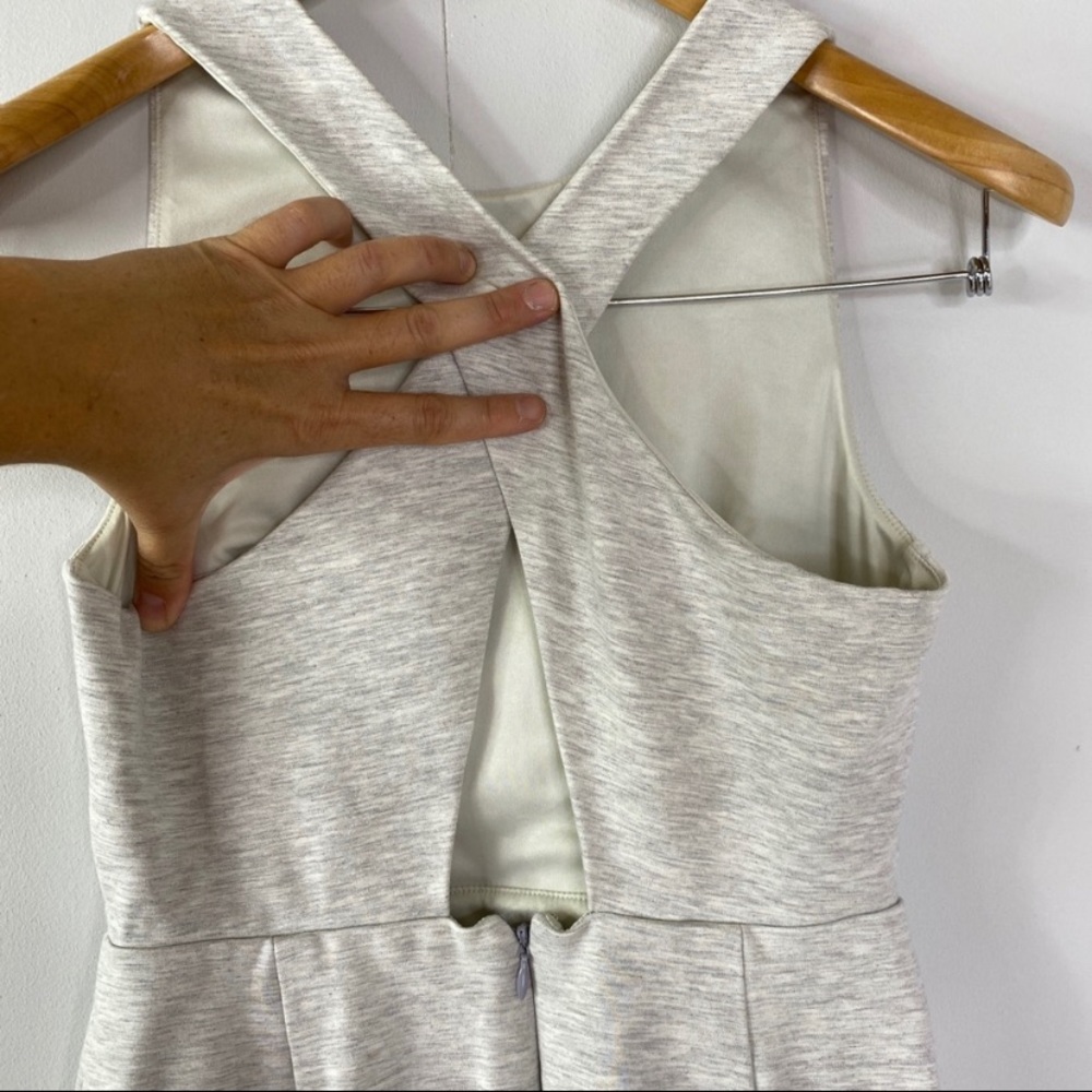 Banana Republic Light Heather Grey Cross Back Ponte Knit Dress - Picture 4 of 7
